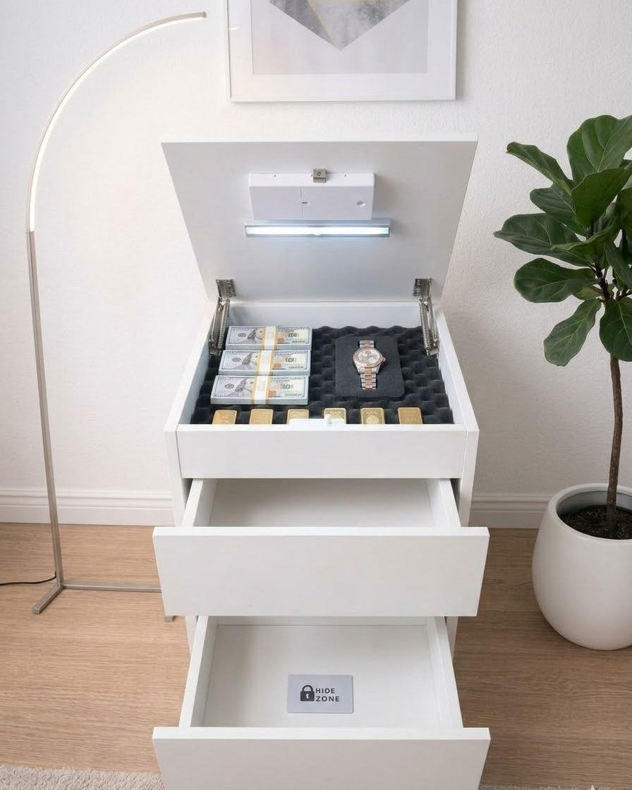 Hide Zone™ Modern Nightstand with Hidden Security Drawer