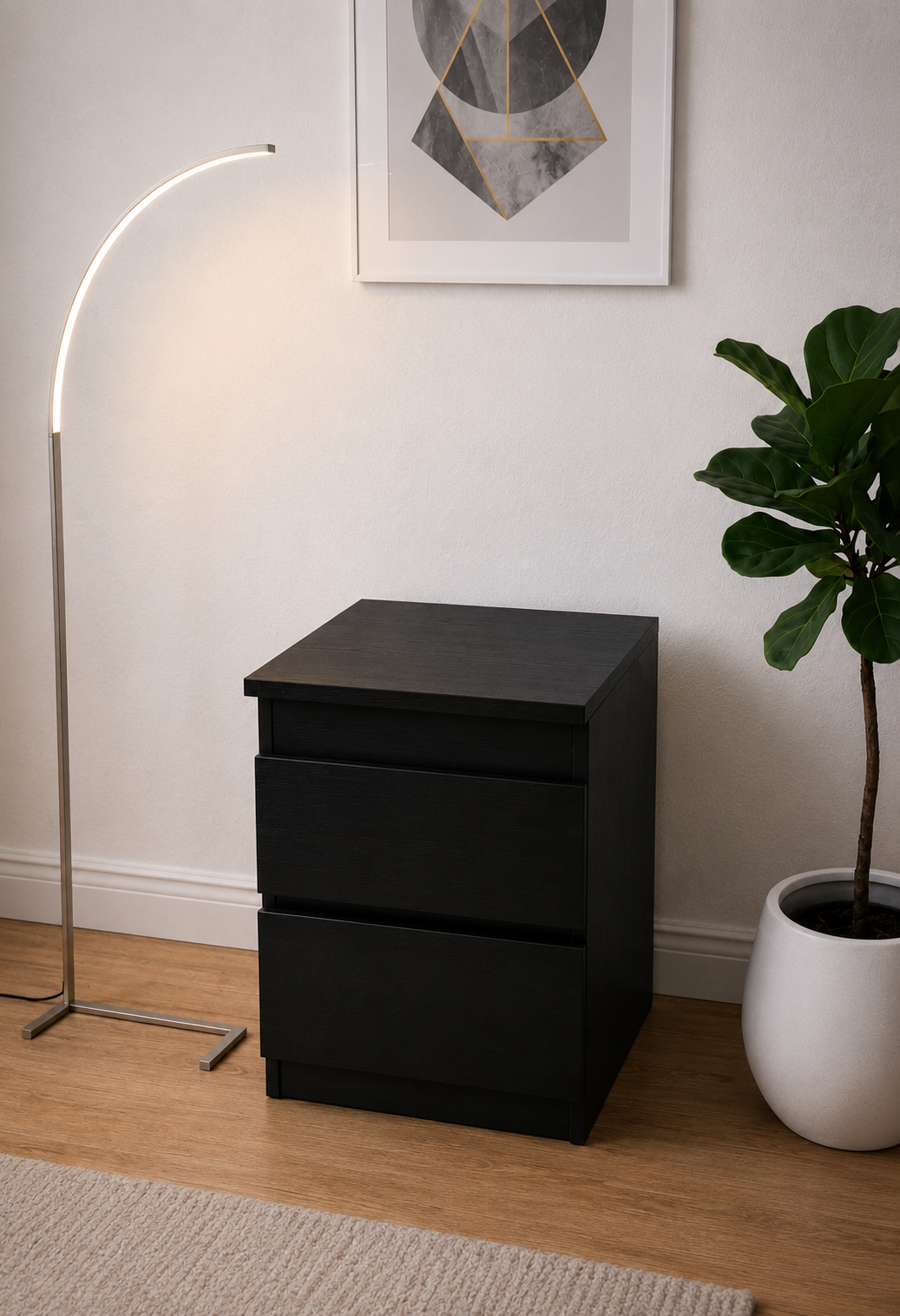 Hide Zone™ Modern Nightstand with Hidden Security Drawer