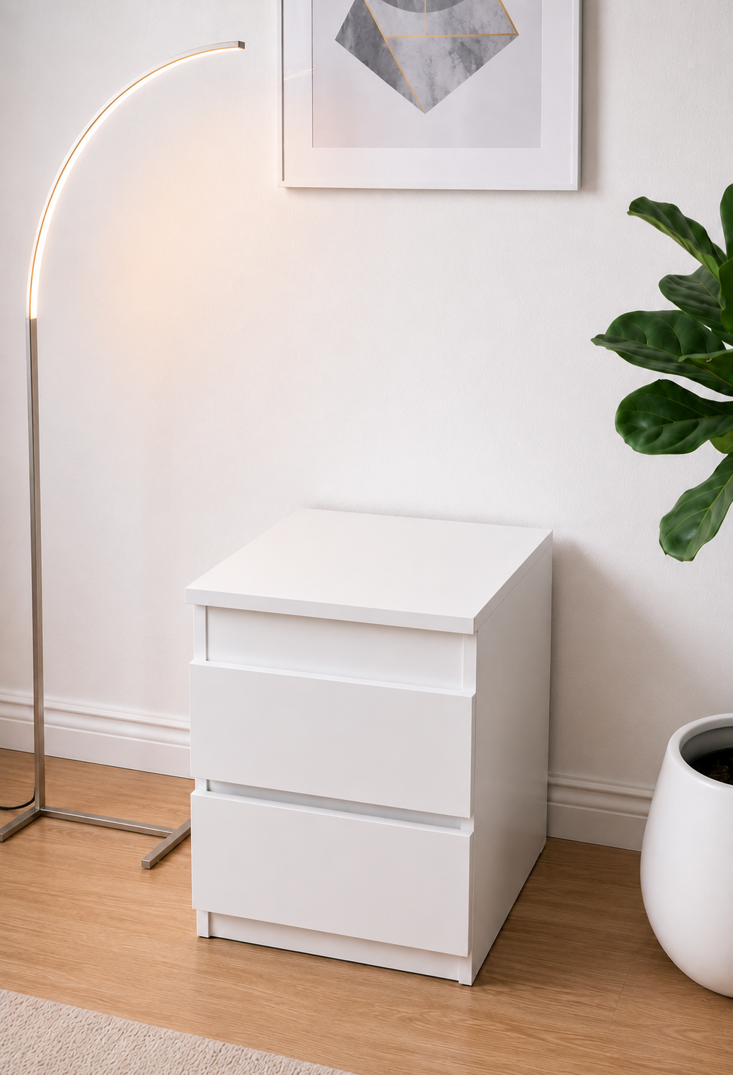 Hide Zone™ Modern Nightstand with Hidden Security Drawer