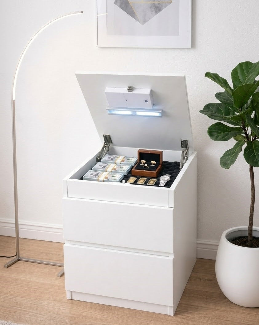 Hide Zone™ Modern Nightstand with Hidden Security Drawer