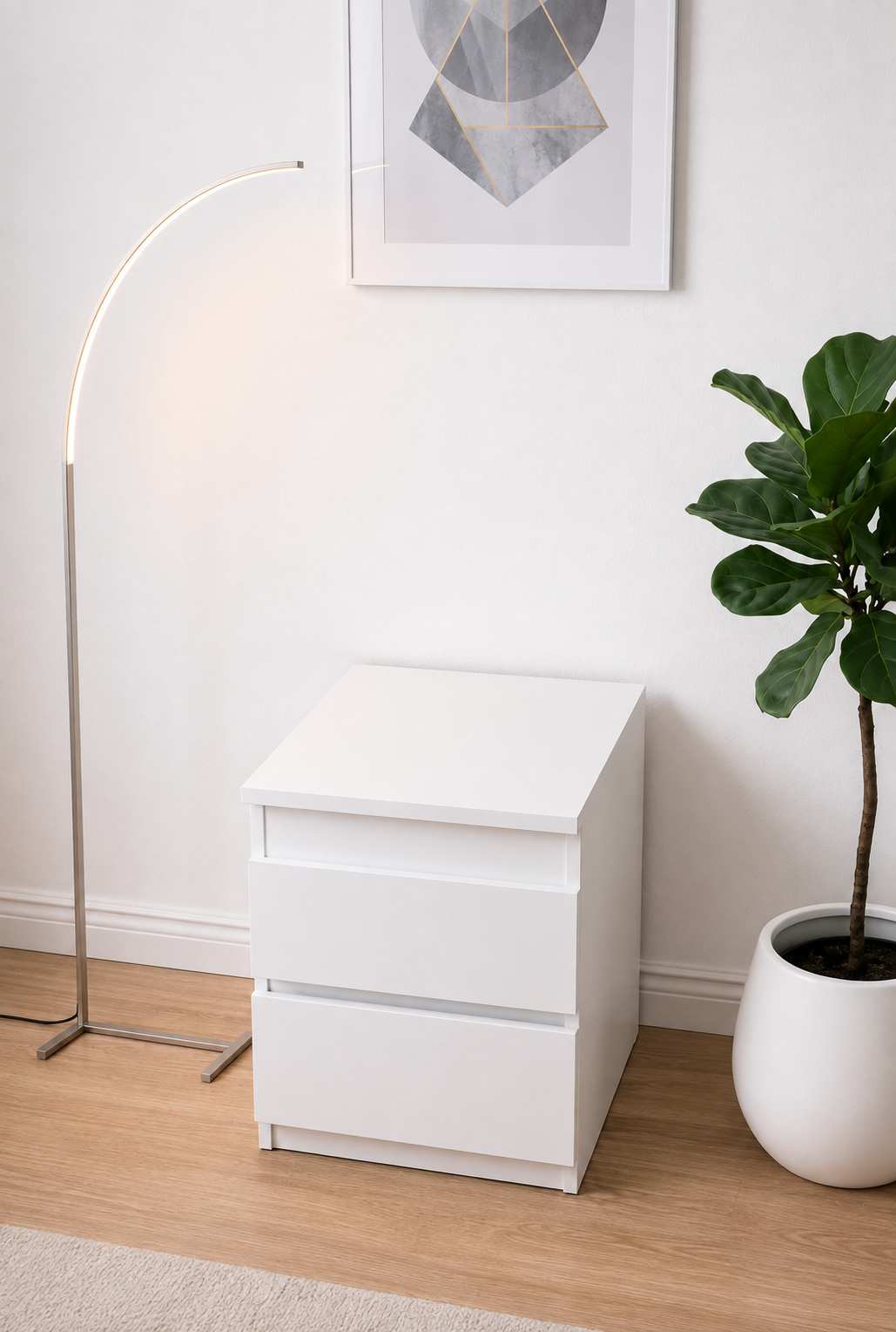 Hide Zone™ Modern Nightstand with Hidden Security Drawer