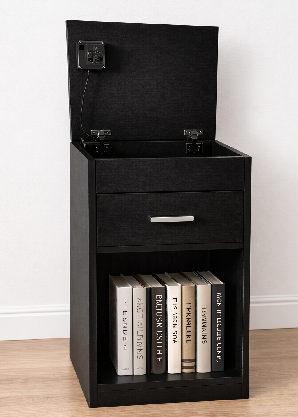 Hide Zone™ Modern Bedside Table with Secret Security Compartment