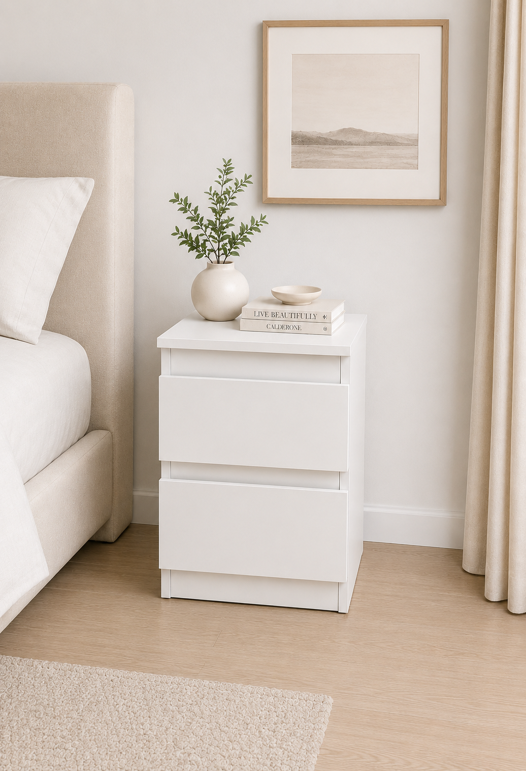 Hide Zone™ Modern Nightstand with Hidden Security Drawer