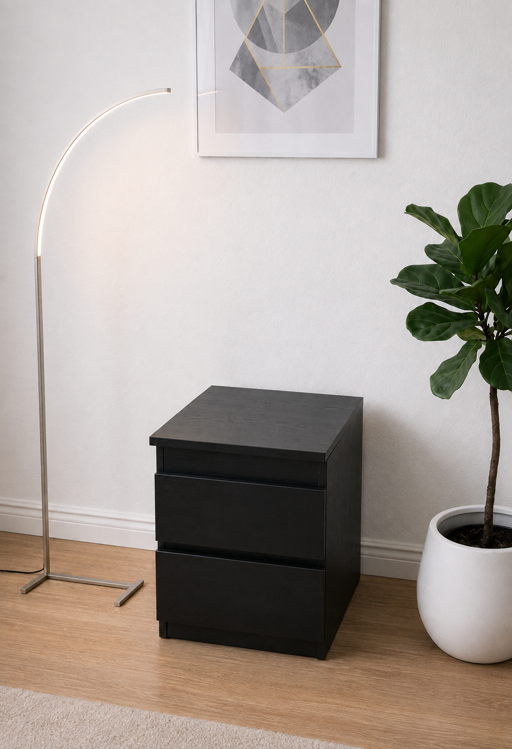 Hide Zone™ Modern Nightstand with Hidden Security Drawer