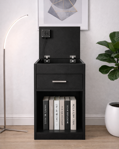 Hide Zone™ Modern Bedside Table with Secret Security Compartment