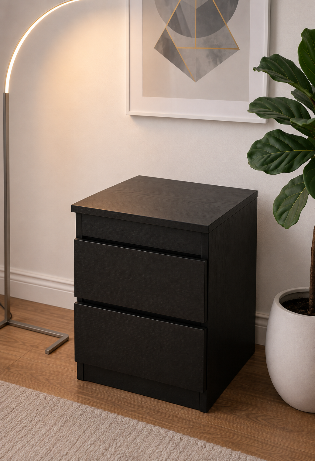 Hide Zone™ Modern Nightstand with Hidden Security Drawer