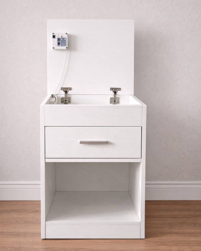 Hide Zone™ Modern Bedside Table with Secret Security Compartment