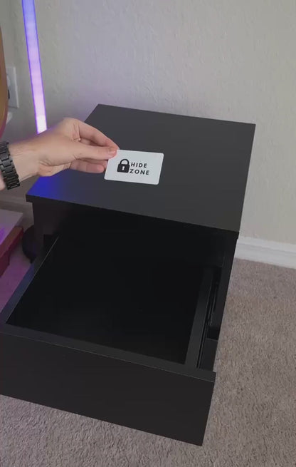 Hide Zone™ Modern Nightstand with Hidden Security Drawer