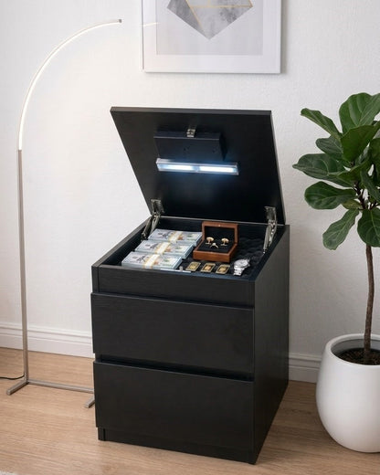 Hide Zone™ Modern Nightstand with Hidden Security Drawer